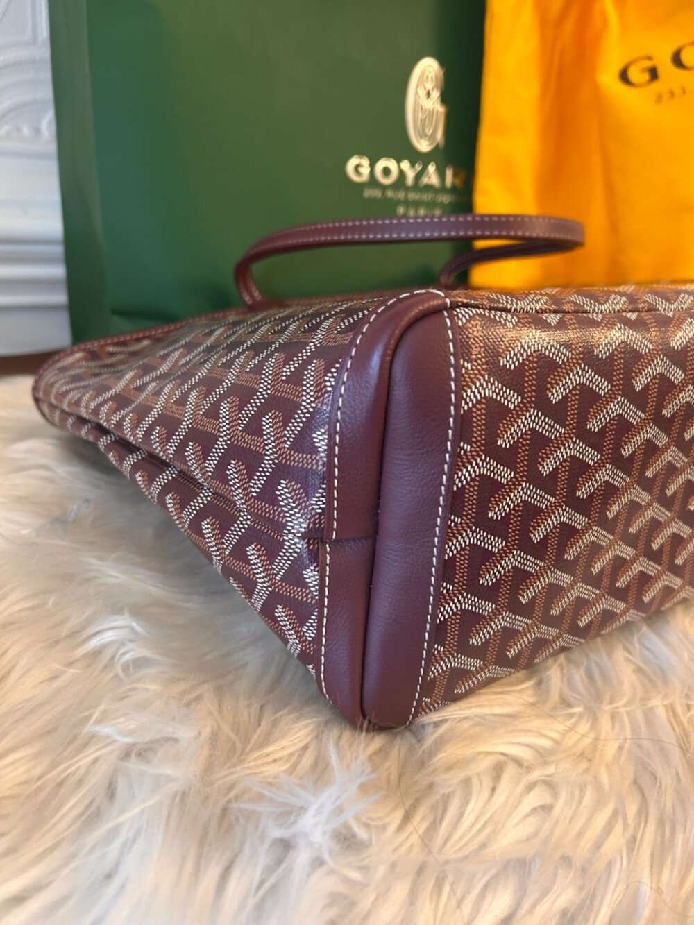 GOYARD Artois PM in Bordeaux with shopping tote, dust bag, original receipt - Picture 10 of 11